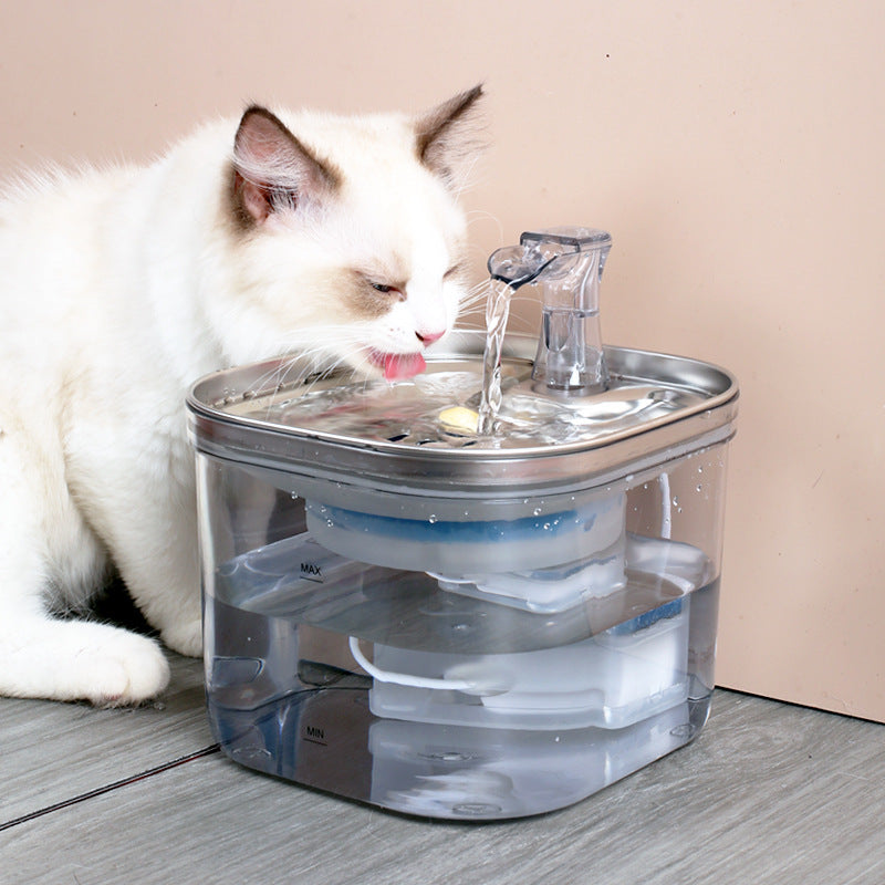 Stainless Steel Pet Water Fountain – Automatic Circulating Dispenser for Cats & Dogs (2L)
