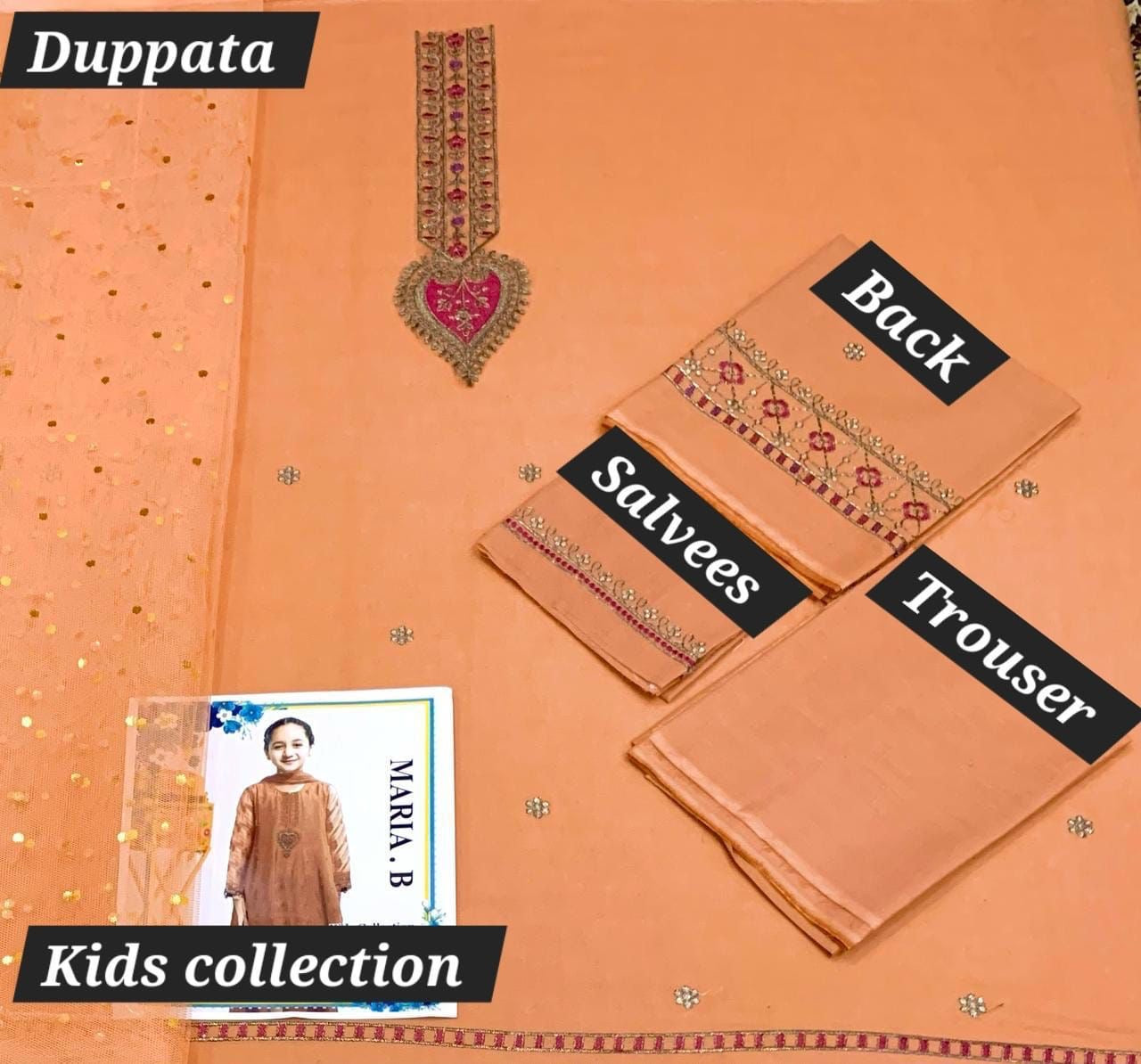 Maria .B (Unstitched) 3 piece kids collections 5-10 years