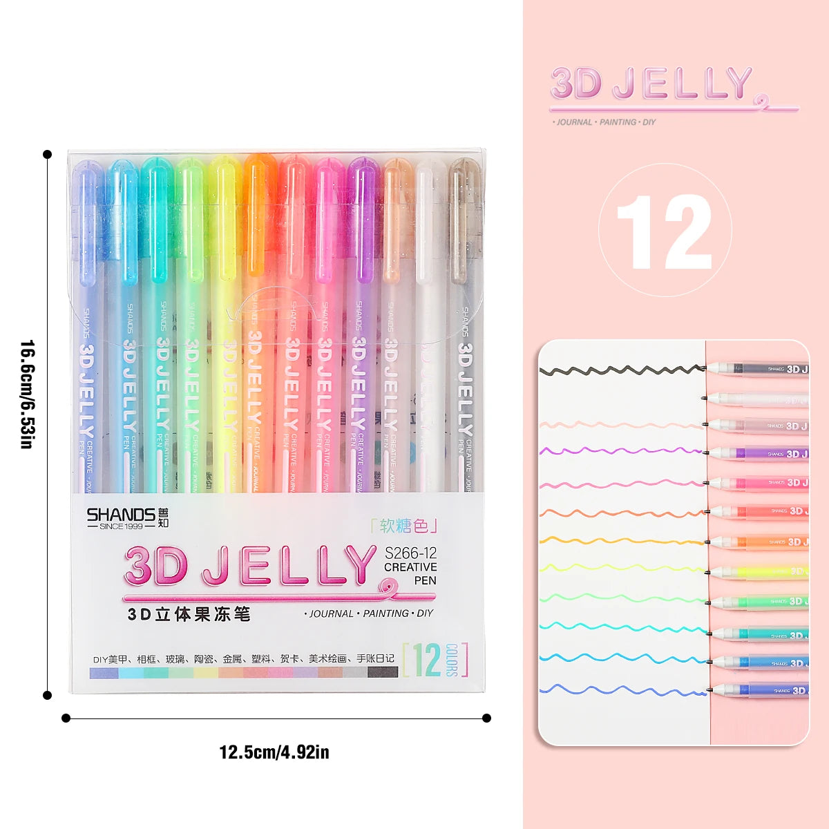 Kids’ 3D Jelly Highlighter Pen Set (6/12Pcs) – Perfect for Drawing, Journals & DIY Fun