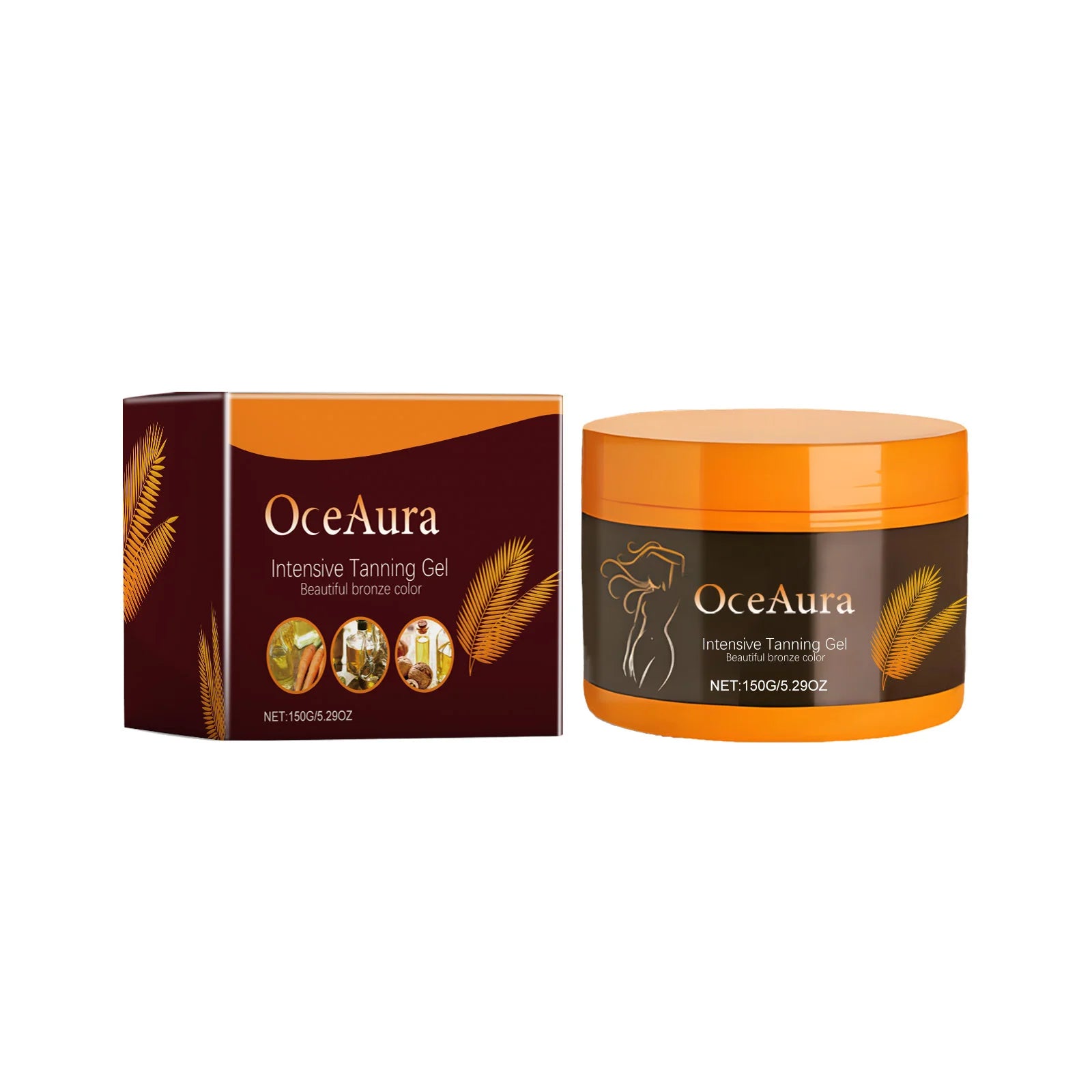 Body Tanning Gel – 150g Sunless Bronzing Cream with Skin Protection