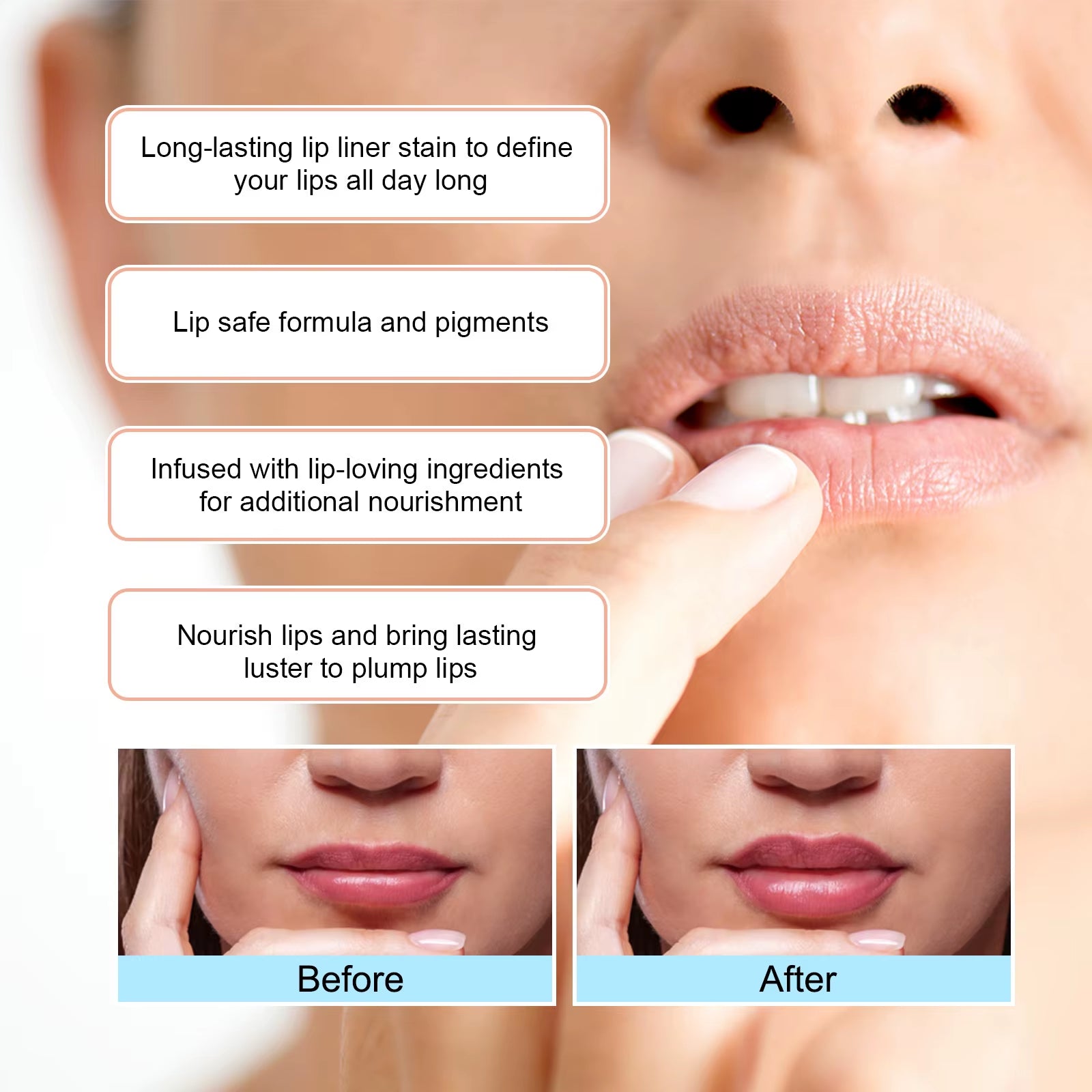 Peel-Off Lip Liner Tattoo – Waterproof Matte Tint (3 Colors)