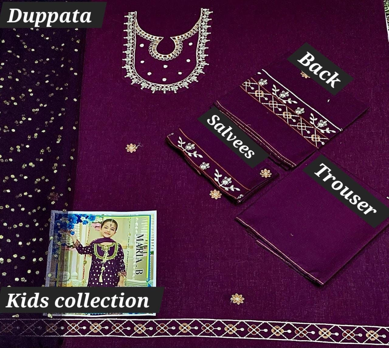 Maria .B (Unstitched) 3 piece kids collections 5-10 years