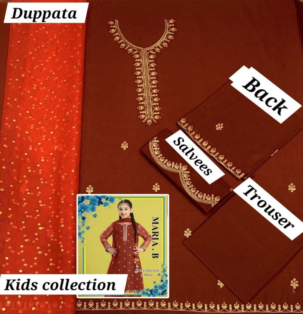 Maria .B (Unstitched) 3 piece kids collections 5-10 years
