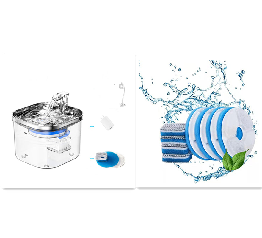 Stainless Steel Pet Water Fountain – Automatic Circulating Dispenser for Cats & Dogs (2L)