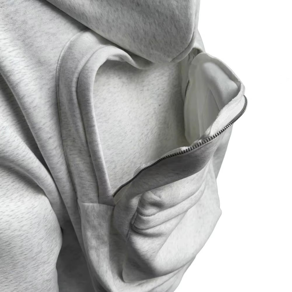 Men’s Casual Loose Hoodie with Integrated Backpack – Unique Spring/Autumn Outerwear