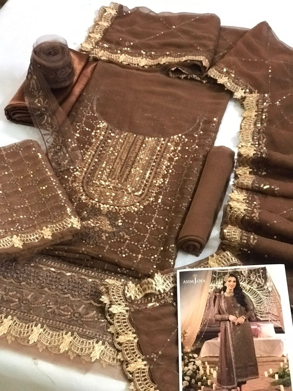 Asim Jofa Dastaan AJDA-05 Chiffon Embroidered Suit (unstitched)