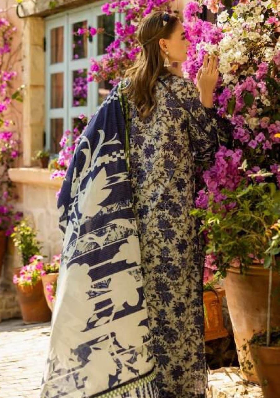 ELAAF: Lawn and Chiffon embroided(unstitched) fabric