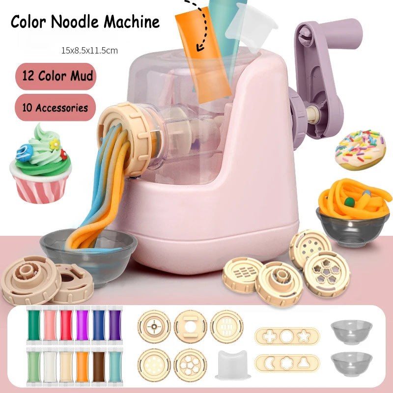  Colored Clay Noodle Machine – DIY Play Dough & Plasticine Mold Kit for Kids