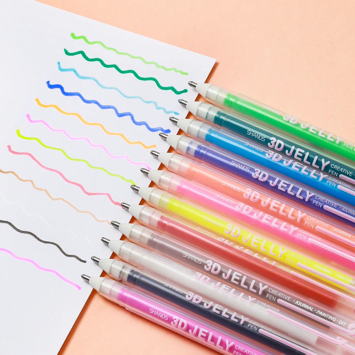 Kids’ 3D Jelly Highlighter Pen Set (6/12Pcs) – Perfect for Drawing, Journals & DIY Fun