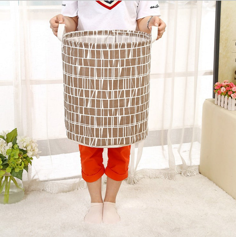 Foldable Cotton & Linen Laundry Basket – Multi-Design Storage Bin