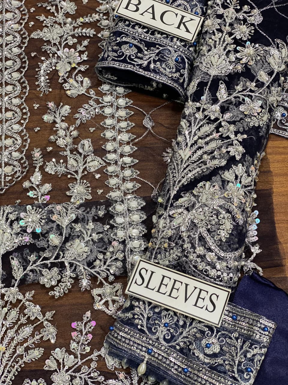 Gulaal Master Replica Net Embroidered Suit with Dupatta (unsitched)