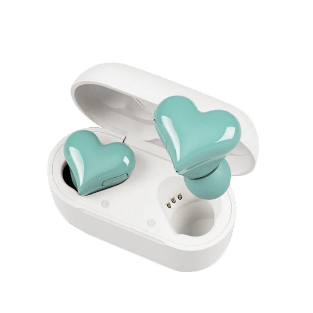 Heart-Shaped Wireless Bluetooth Earbuds – Cute Gift for Girls & Women | High-Quality Stereo Sound, Type-C Charging, 6-7 Hour Battery Life