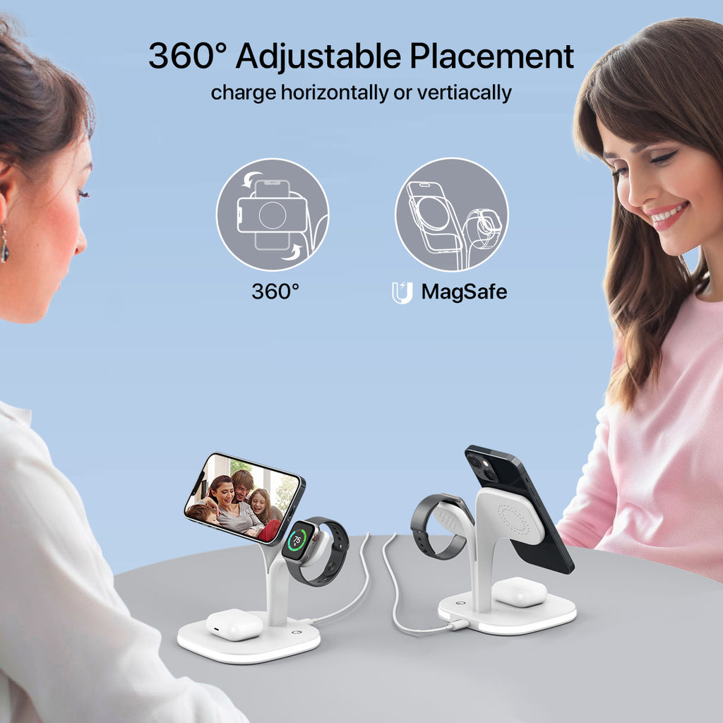 5-In-1 Magnetic  Wireless Desktop Fast Charging Station for Multiple Devices