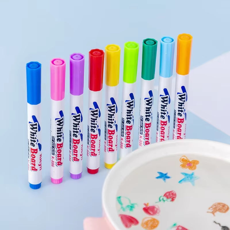 Magical Floating Water Pen Set – 8/12 Colors | Fun Whiteboard Marker