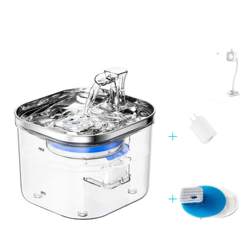 Stainless Steel Pet Water Fountain – Automatic Circulating Dispenser for Cats & Dogs (2L)