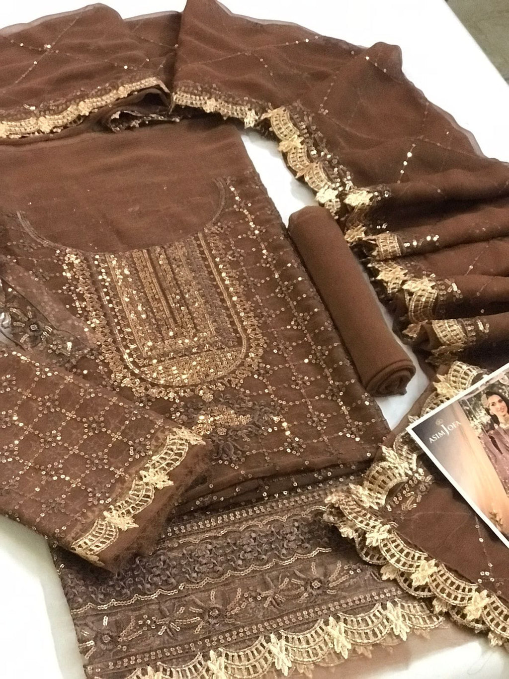 Asim Jofa Dastaan AJDA-05 Chiffon Embroidered Suit (unstitched)