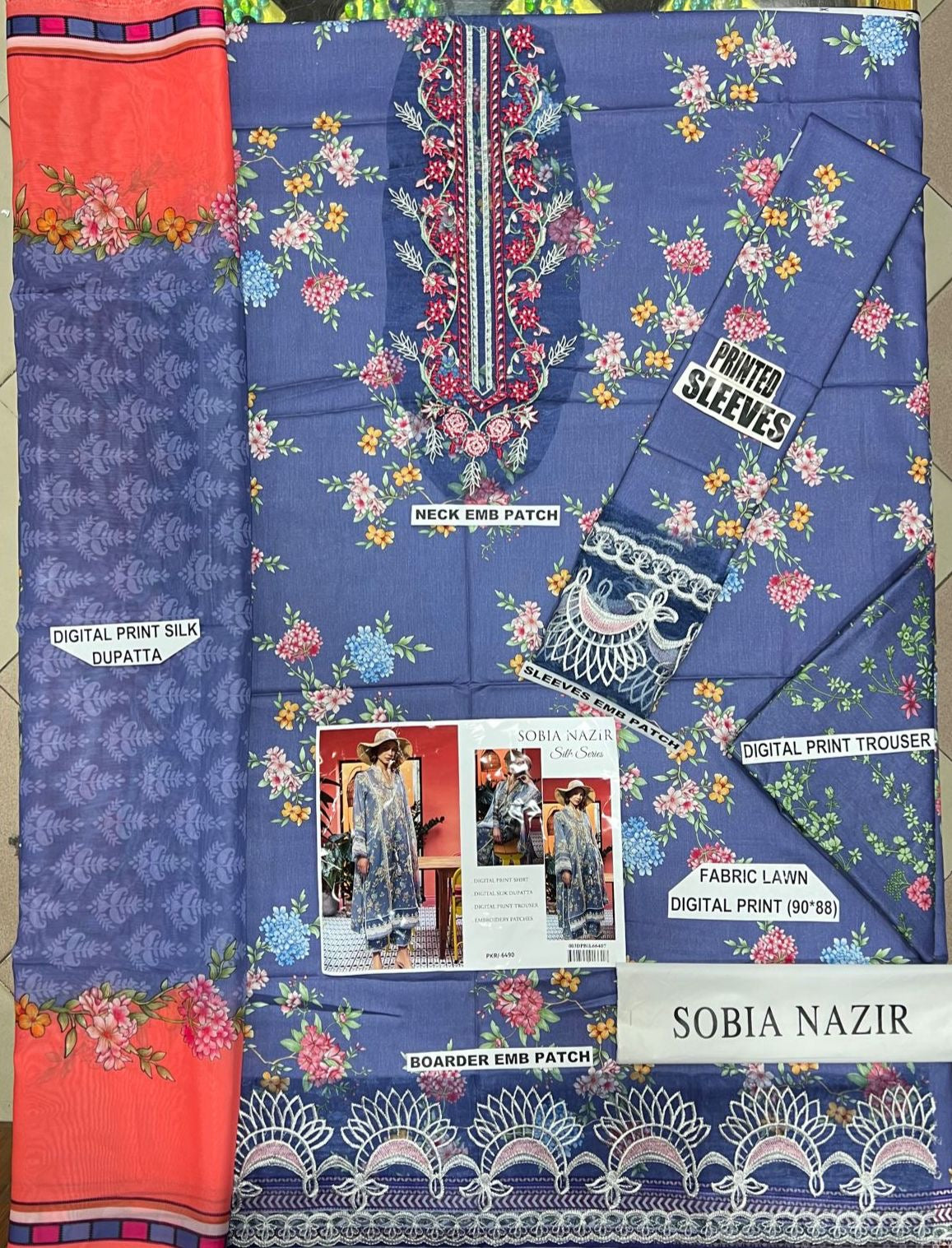 Sobia Nazir Digital Lawn 3PC Suit (unstitched)