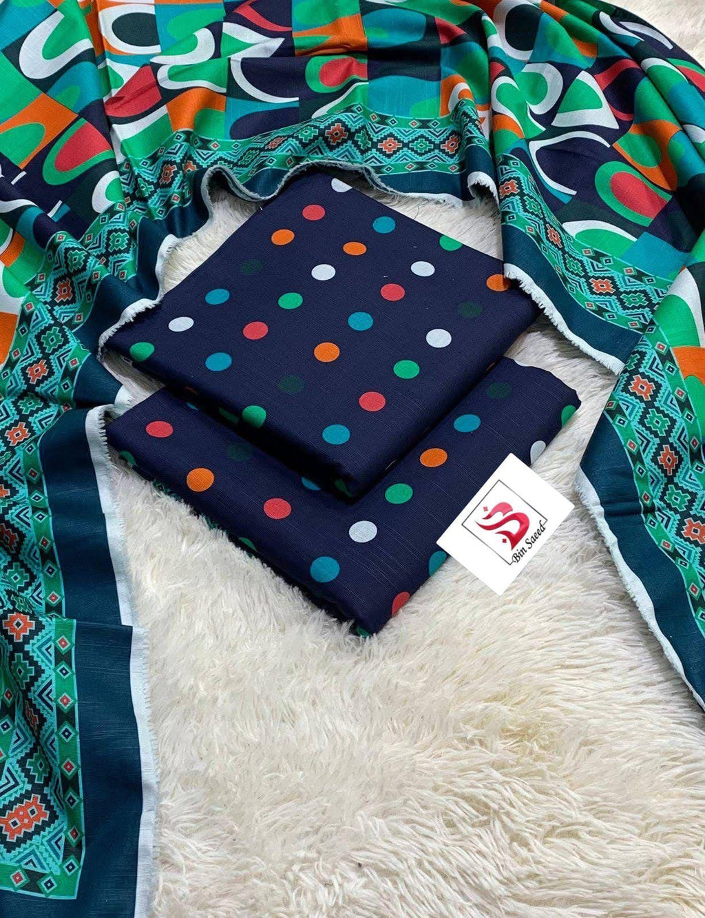 Bin Saeed Printed Khaddar 3-Piece Suit – Winter Collection (unstitched)