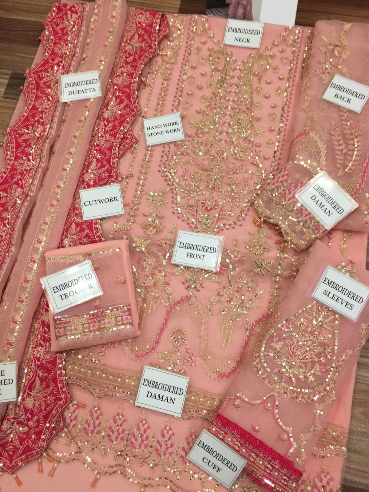 Afrozeh Stonework Organza 3PC (unstitched)