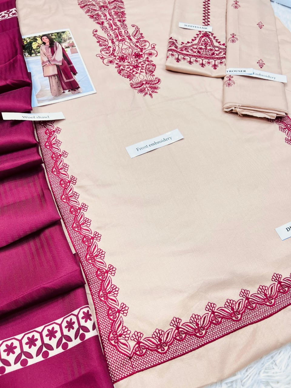 KHAADI PREMIUM DHANAK 3pc unstitched suit