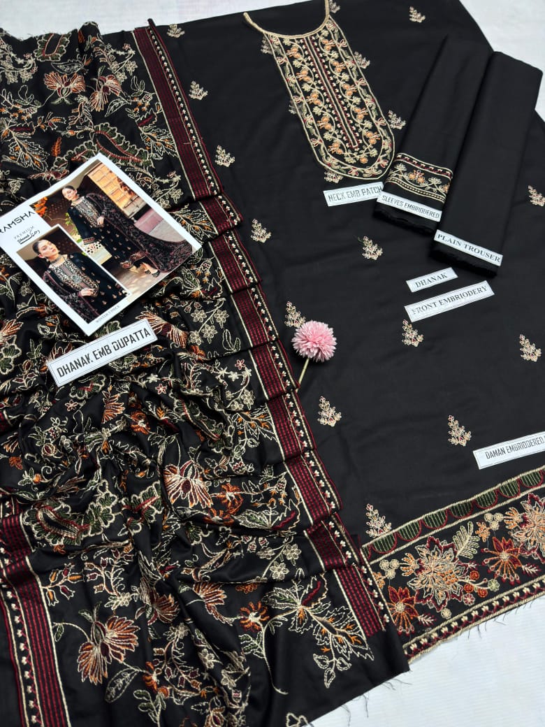 Ramsha Luxury Winter Collection Dhanak 3pc Suit – Brand Code 7554 (unstitched)