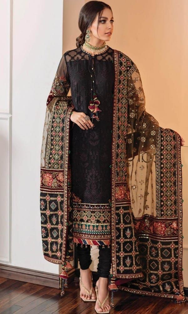 Baroque Embroidered Organza 3PC (unstitched)