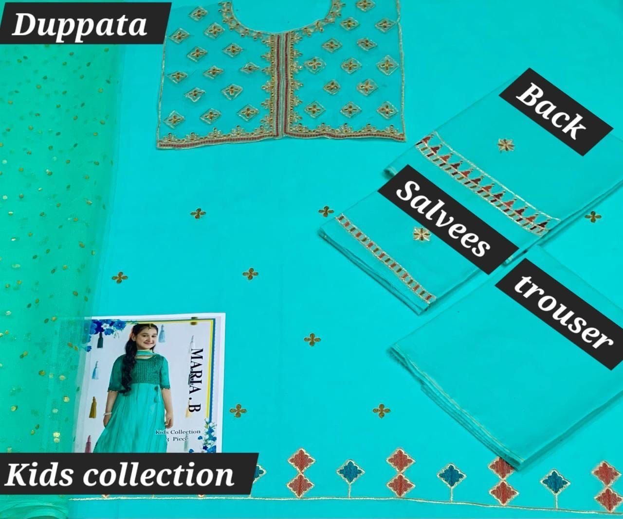 Maria .B (Unstitched) 3 piece kids collections 5-10 years
