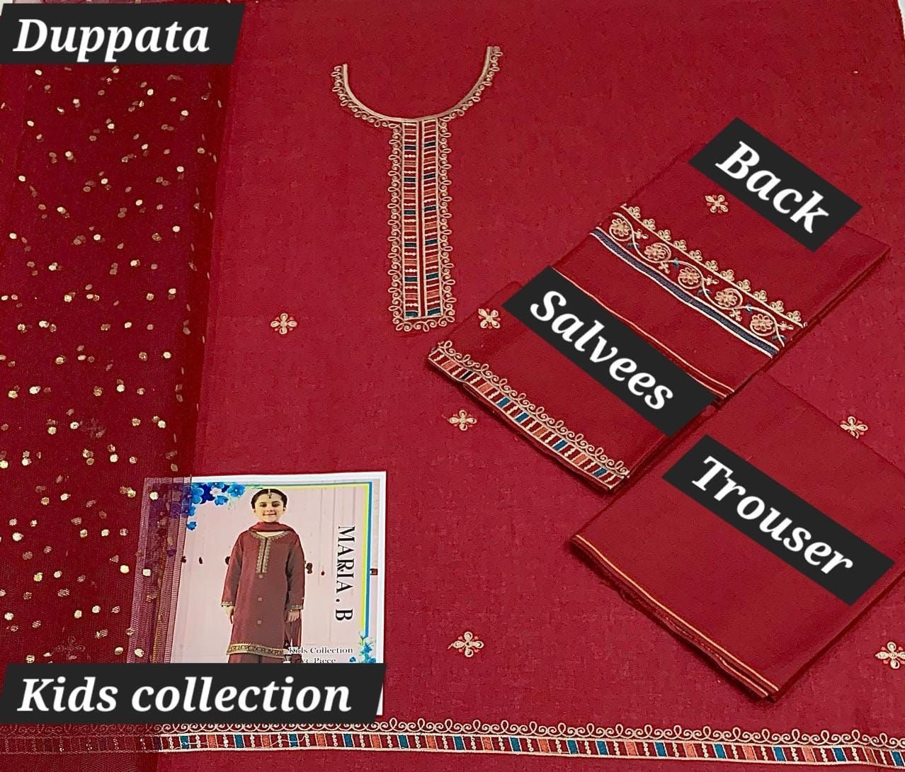 Maria .B (Unstitched) 3 piece kids collections 5-10 years