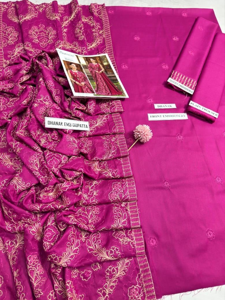 Bareeze Luxury Winter Collection Dhanak 3pc Suit – Brand Code 7557