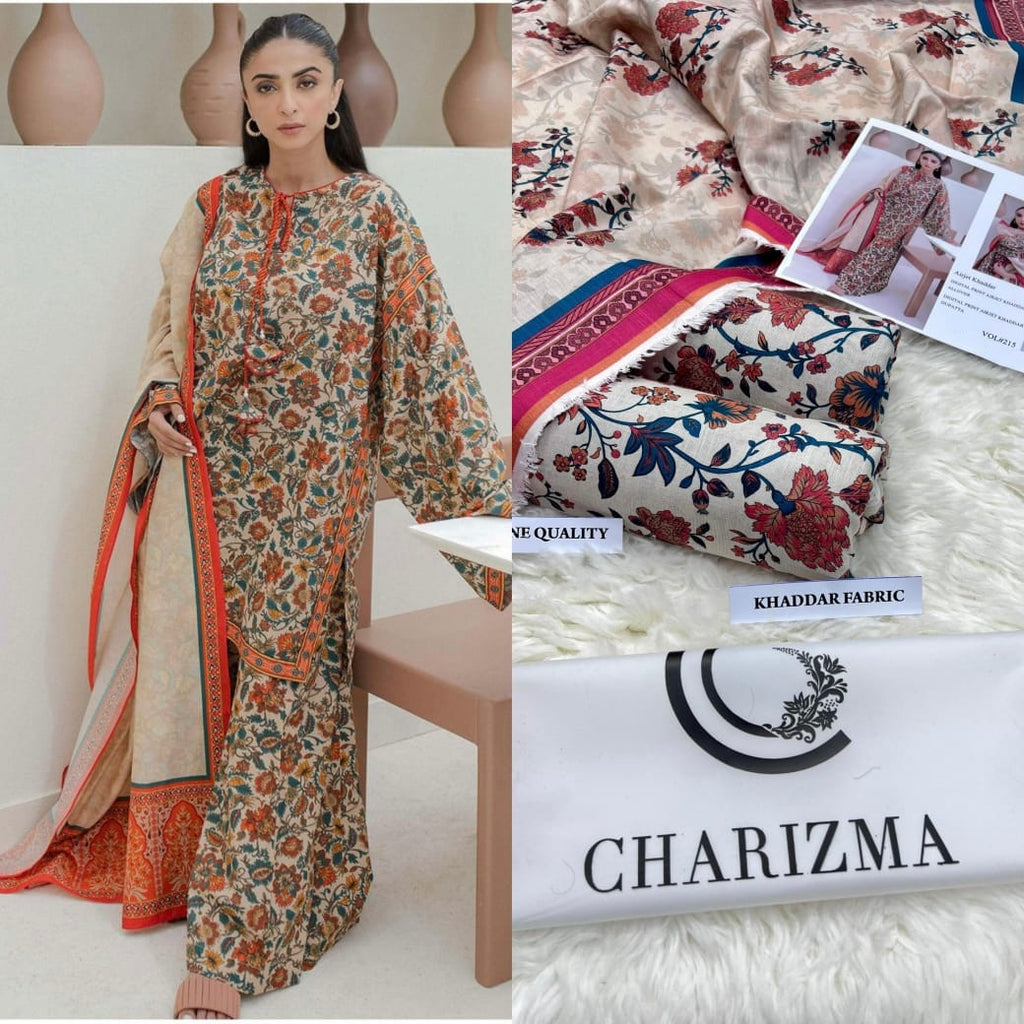 Charizma Airjet Khaddar Digital Print 3pc Winter Collection (unstitched)
