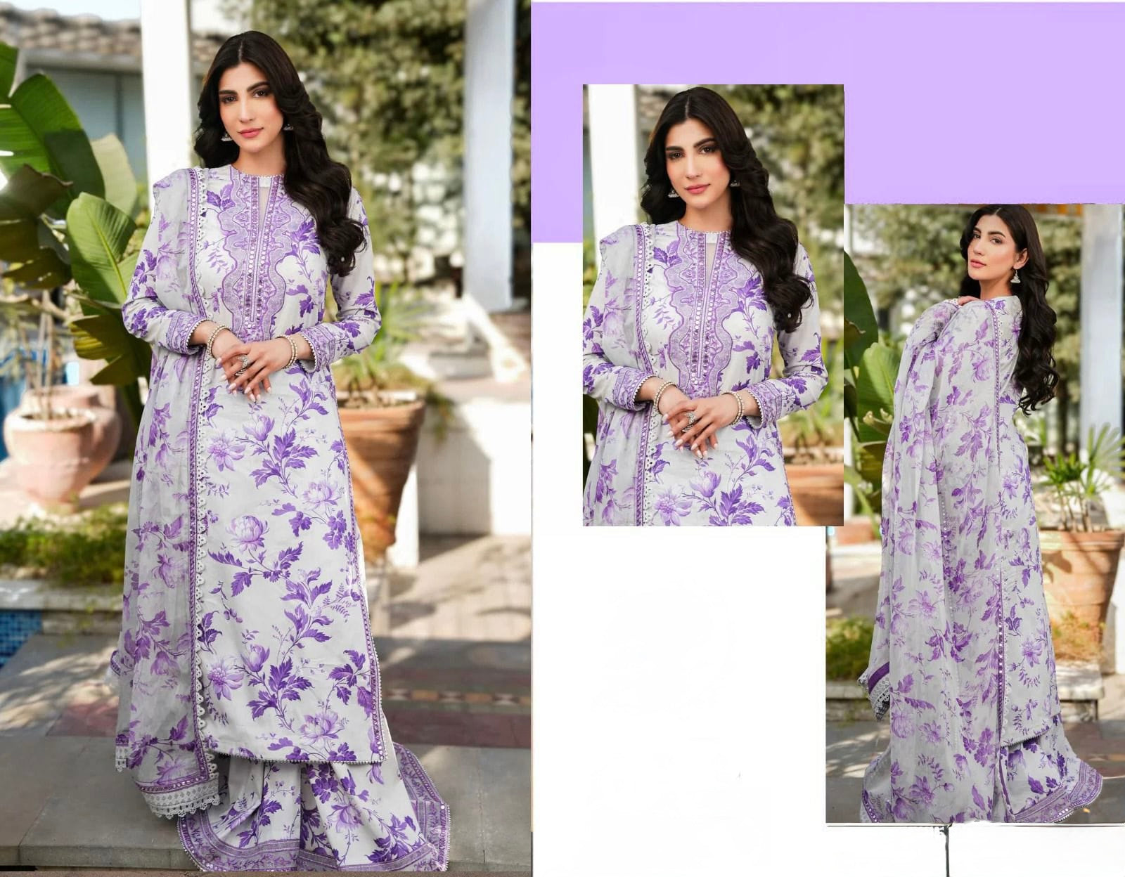 Aneela's 3PCs Lawn Embroidered Summer Collection (unstitched)