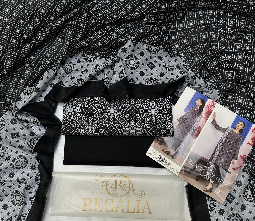 REGILIA TEXTILE special black and white (unstitched)