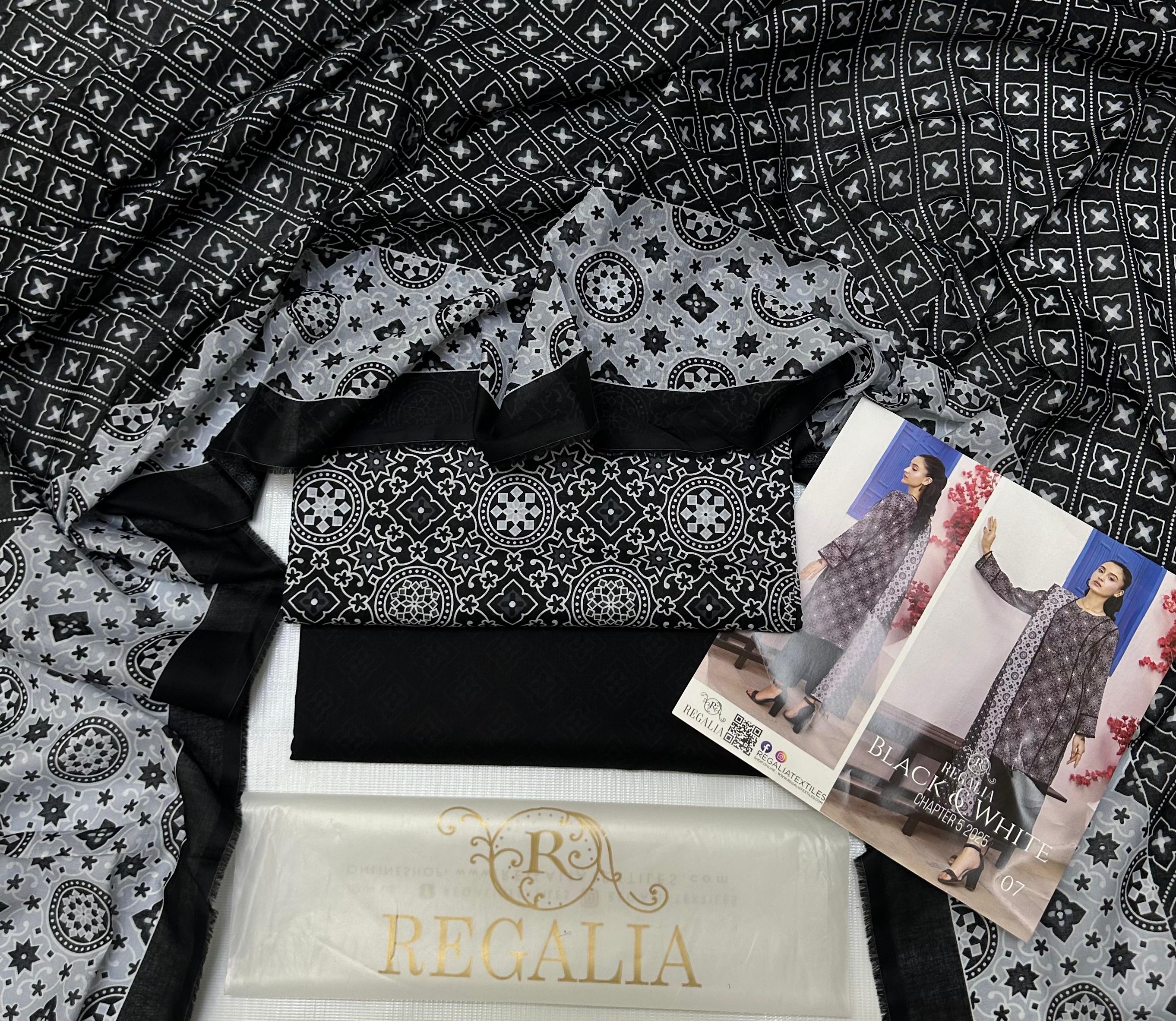 REGILIA TEXTILE special black and white (unstitched)