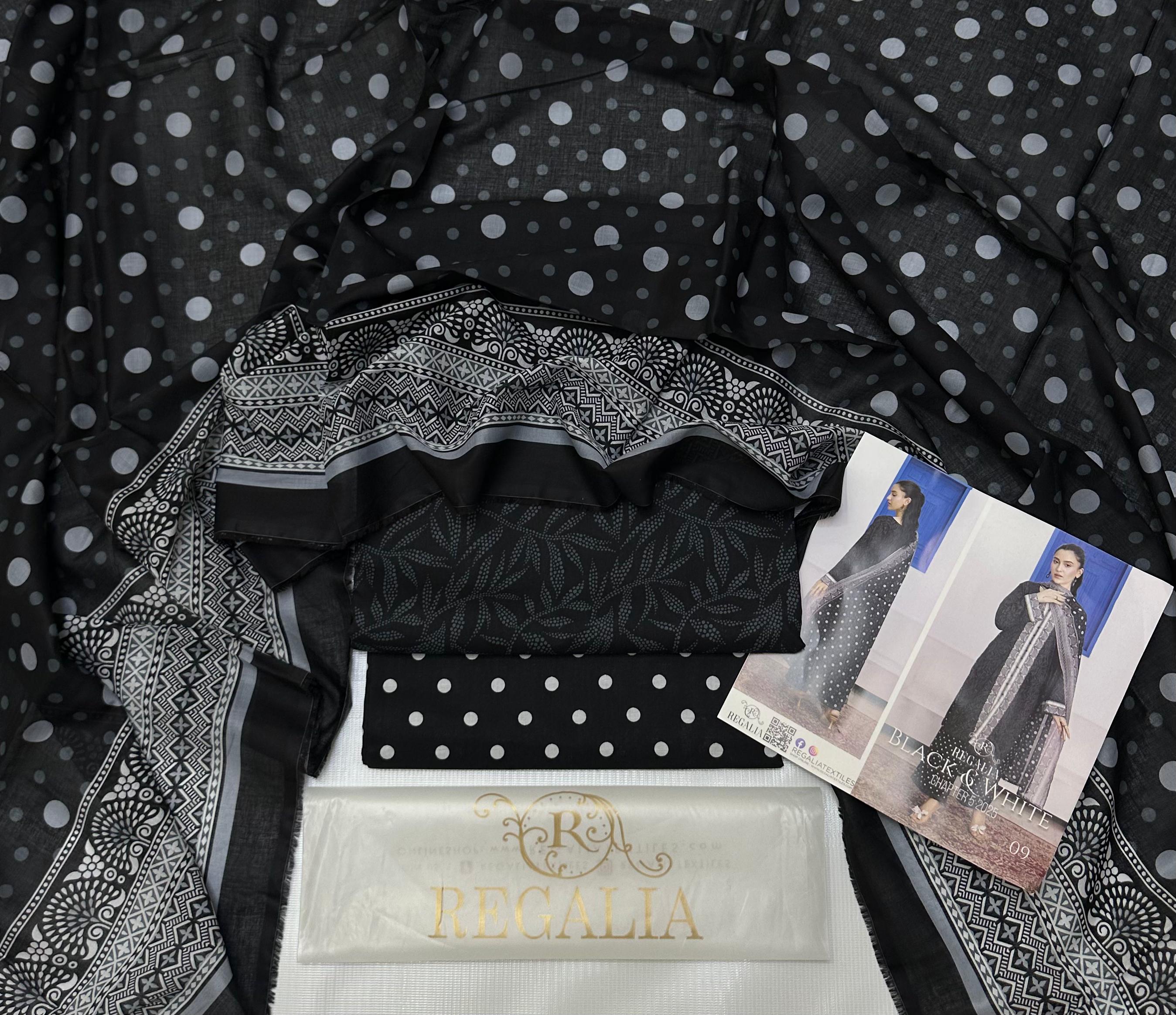 REGILIA TEXTILE special black and white (unstitched)