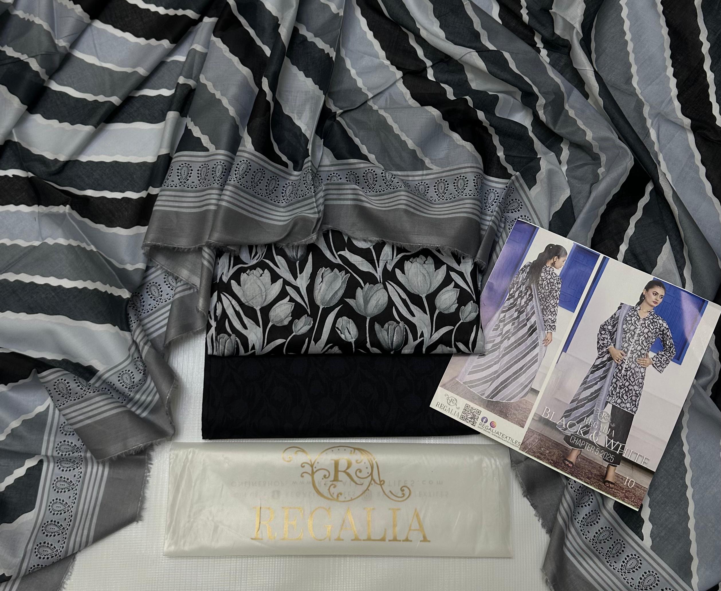 REGILIA TEXTILE special black and white (unstitched)