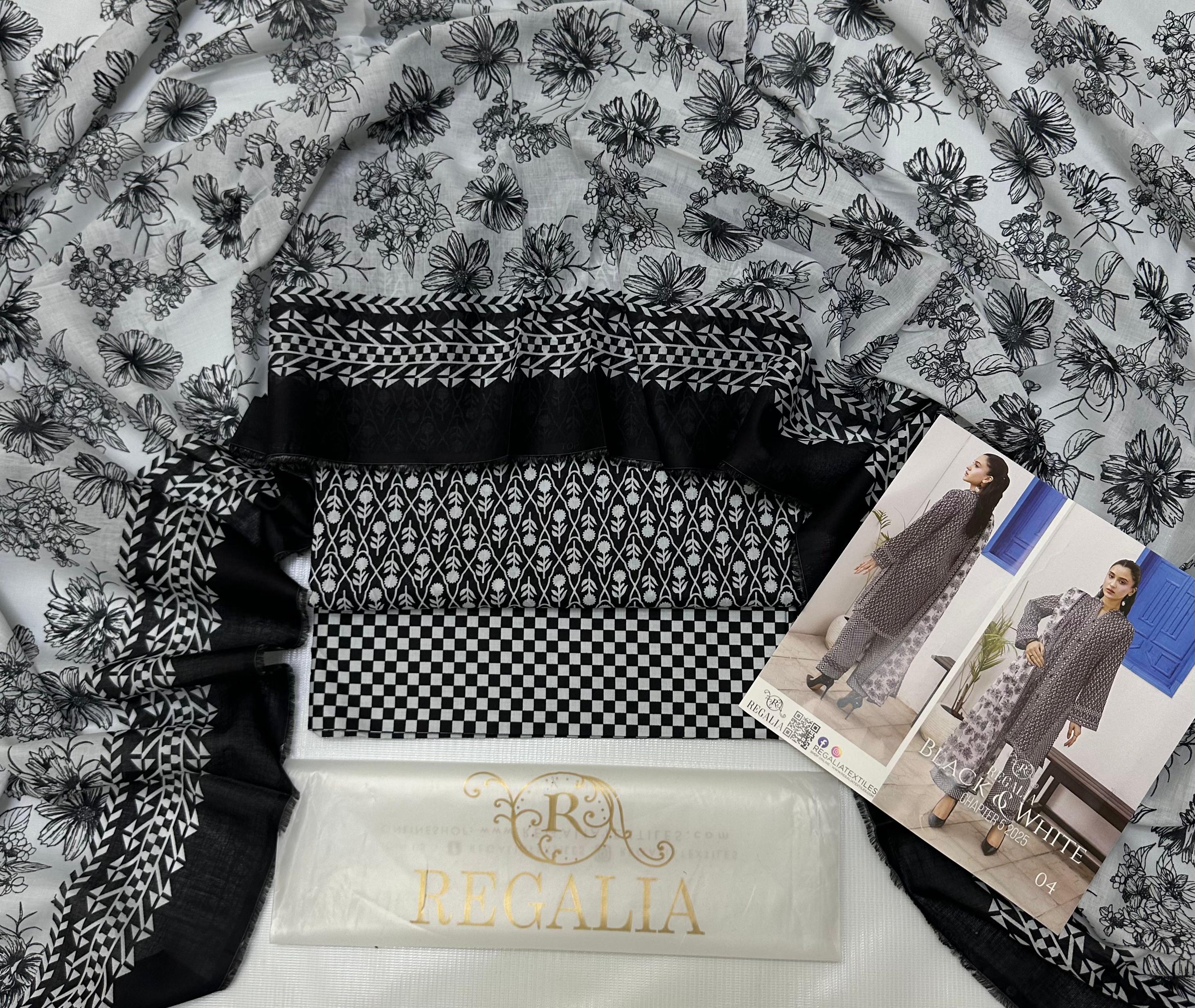 REGILIA TEXTILE special black and white (unstitched)