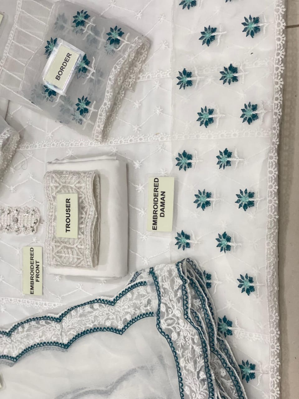 Azure Chiffon Fully Embroidered (Unstitched Suit)