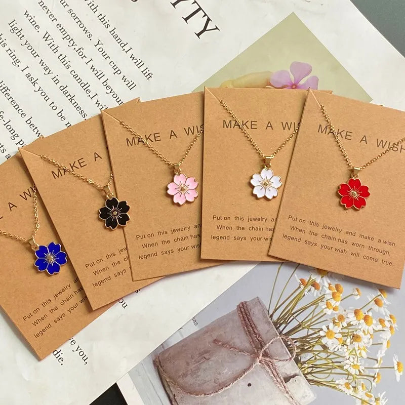 Korean Flower Pendant Choker