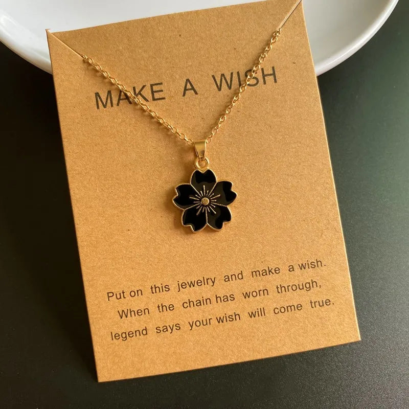 Korean Flower Pendant Choker