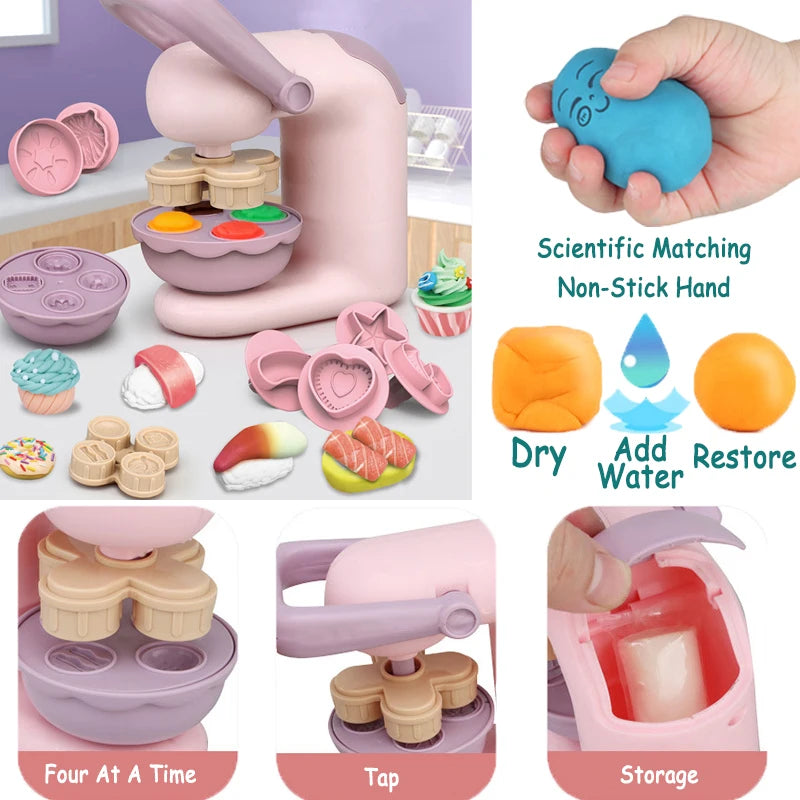  Colored Clay Noodle Machine – DIY Play Dough & Plasticine Mold Kit for Kids