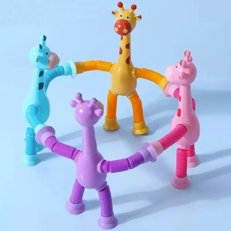 Telescopic Giraffe Pop Tubes – Sensory Suction Cup Toys for Kids