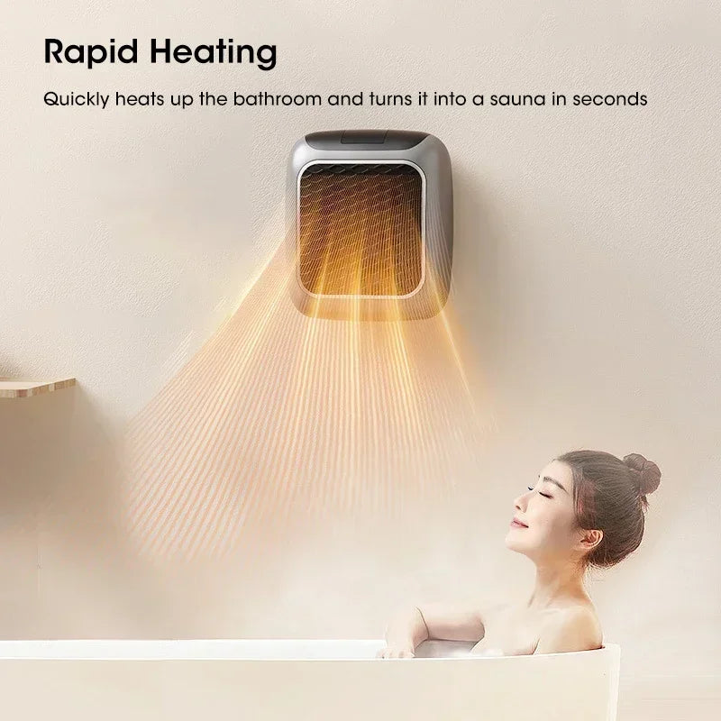 Portable Electric Heater with Remote | Fast Heating Fan for Bathroom & Bedroom | EU Plug