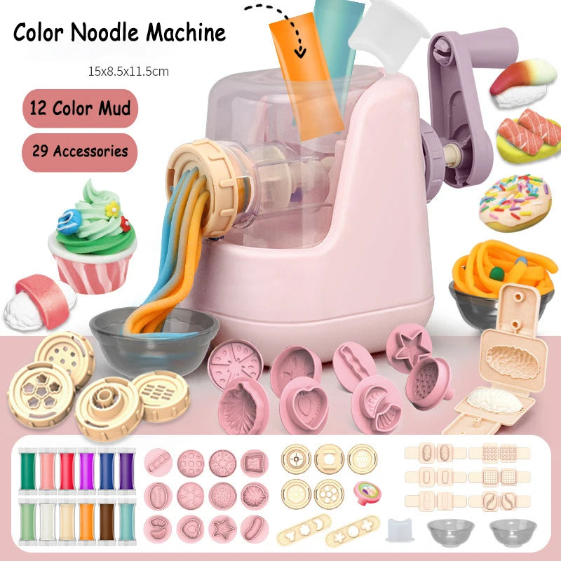  Colored Clay Noodle Machine – DIY Play Dough & Plasticine Mold Kit for Kids