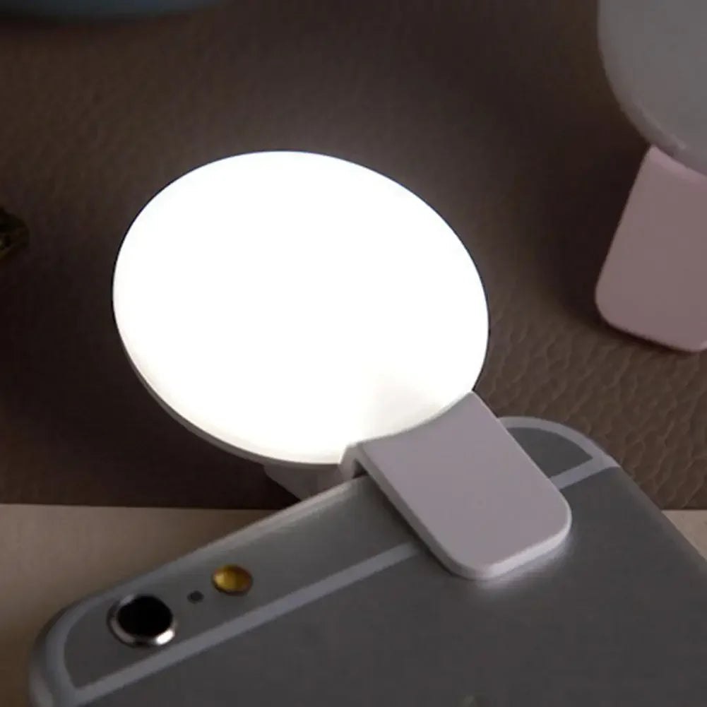 Mobile Phone LED Selfie Ring Light – Portable Mini Clip-On with 3-Level Dimming, USB Rechargeable, Durable Fill Light for Phone & Tablet