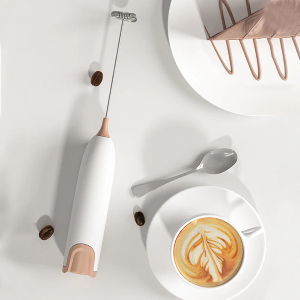 Electric Milk Frother – Handheld Coffee & Drink Mixer