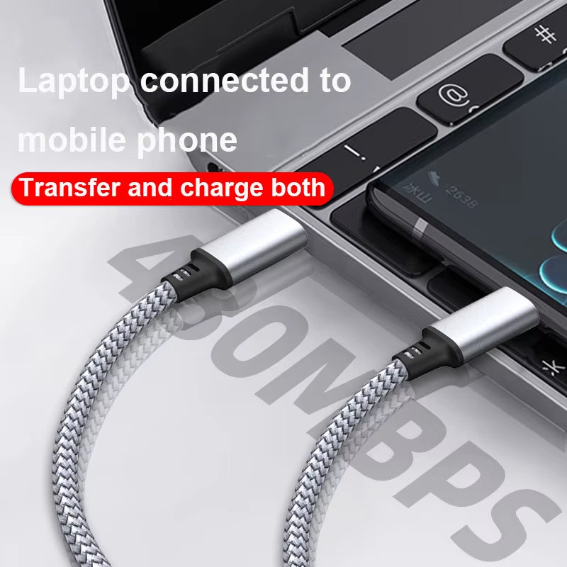 Type-C to Type-C 60W Fast Charging Cable – 1M/2M/3M/5M/8M PD Data & Extension Cord for iPhone 15, MacBook, Samsung, Xiaomi, Camera & More