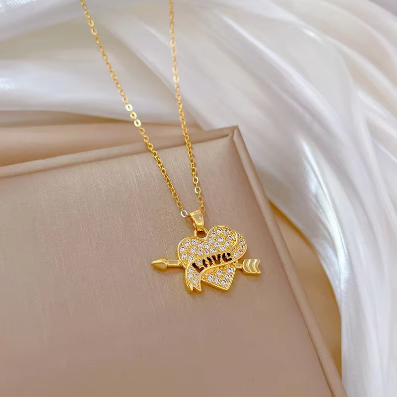 Rotatable Pink Flower Necklace