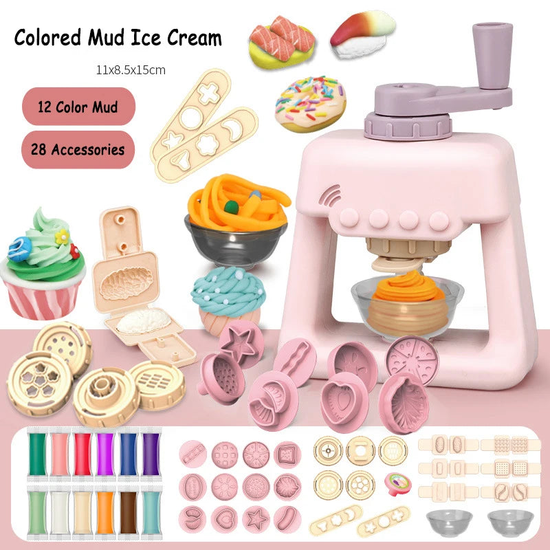  Colored Clay Noodle Machine – DIY Play Dough & Plasticine Mold Kit for Kids