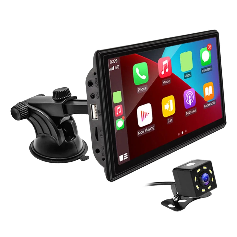 HD Display Car Radio with Carplay and Android Auto, Bluetooth Compatibility, Intelligent System, WiFi, FM Radio, and Reversing Camera