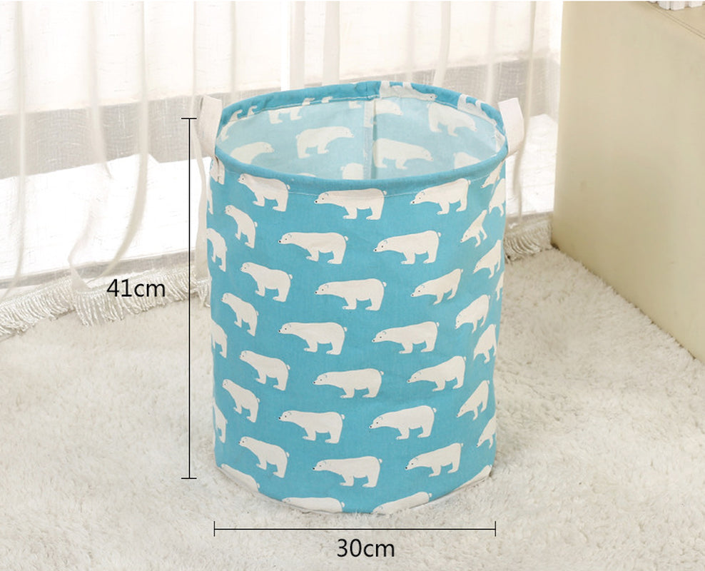 Foldable Cotton & Linen Laundry Basket – Multi-Design Storage Bin